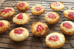 12335   Coconut jam cookies over brown table