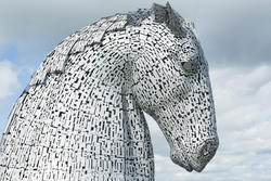 12852   Profile of one of the Kelpies, Falkirk, Scotland