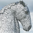 12852   Profile of one of the Kelpies, Falkirk, Scotland