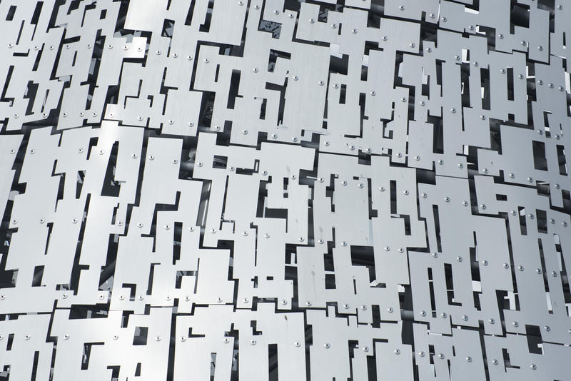 Close Up of Stainless Steel Cladding Comprising the Structure of The Kelpies Monument to Horse Powered Industry in Scottish Heritage, Falkirk, Scotland