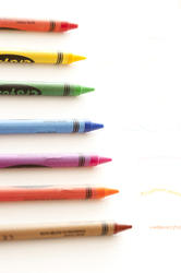 11937   Row of colorful kids wax crayons