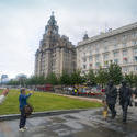 12829   Tourists at the Beatles statue in Liverpool, UK