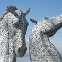 12816   Towering horse head sculptures