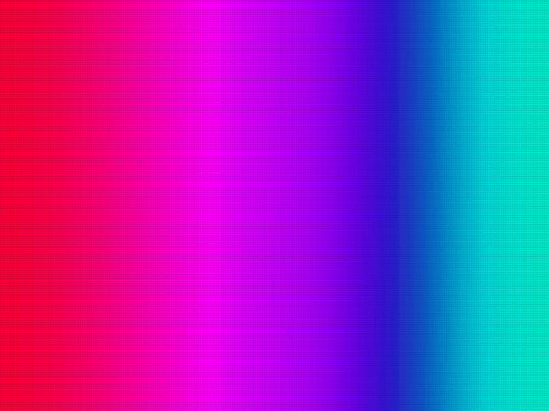 Mini pixels spectral gradient abstract background with vibrant bands of color red through green in a full frame view