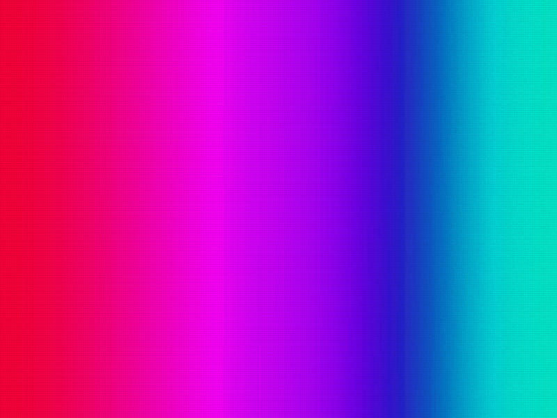 Mini pixels spectral gradient abstract background with vibrant bands of color red through green in a full frame view