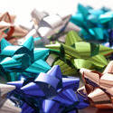 11920   Colorful Metallic Gift Bows on White Background