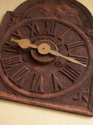 12970   Old rusty clock with roman numerals