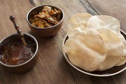 12301   Papadums with chutney and spicy vegetables