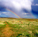 16109   Pawnee Buttes Evening Rainbow