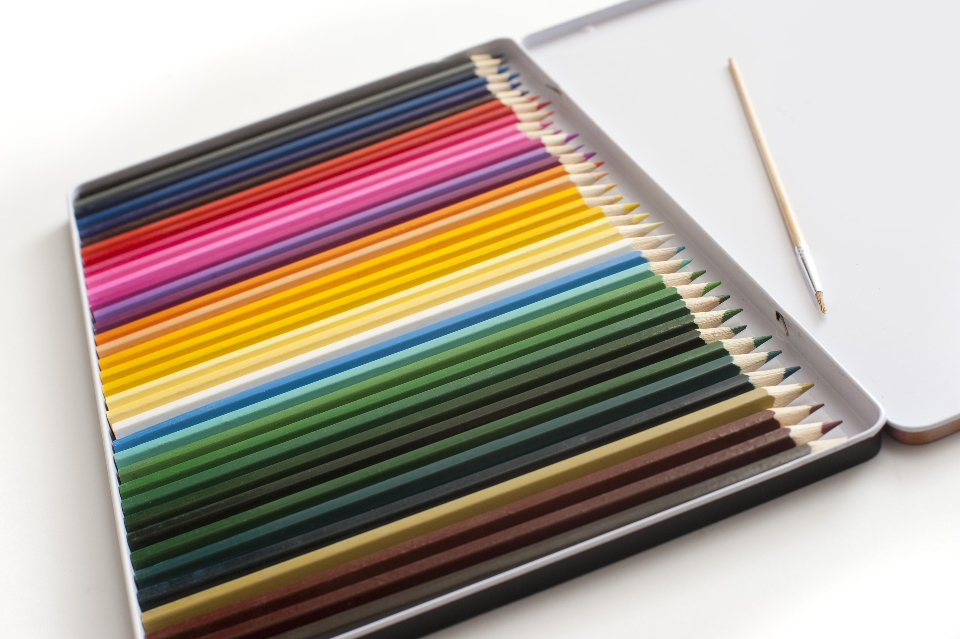 Free Stock Photo 12184 Case Of Various Colored Pencils And Brush Free Stock Photo 12184 Case Of Various Colored Pencils And Brush