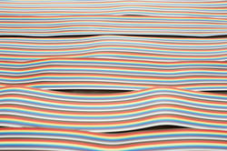 12675   Stretched out computer wire ribbons