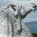 12863   The Kelpies Horse Sculpture in Falkirk, Scotland