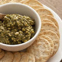 12770   Tasty basil pesto savory dip with crackers