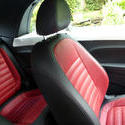 16360   Colorful red and black leather sports seats