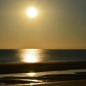 17018   Free sunset photo showing Cleveleys near to Blackpool in the UK.