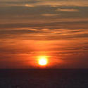 17036   Red sunset on the beach at Cleveleys, Lancashire, UK