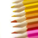 12200   Selective focus view on bright colored pencils