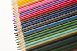 12203   Colorful Pencil Crayons on White Background