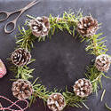 17276   Handmade Christmas crafts with pine wreath