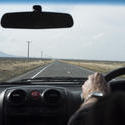 17822   First person point of view of driving a car