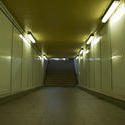 stock image 17397   Empty illuminated subway tunnel with steps