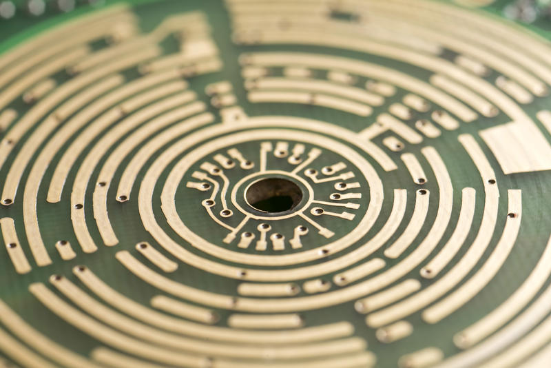 copper switch tracks, a macro image of the workings of a rotary multi-position switch