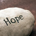 stock image 17411   The word Hope incised onto resin or stone