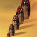 17876   Set of separated Russian Babushka nesting dolls