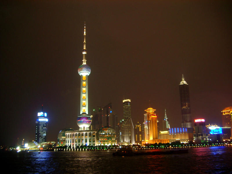bightime view of the pudong skyline, shanghai, china