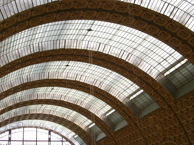 the roof structure of the musee d'orsay, paris