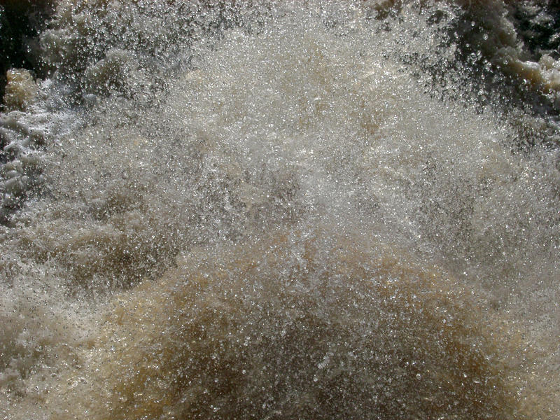 water escaping at high pressue from a water outlet