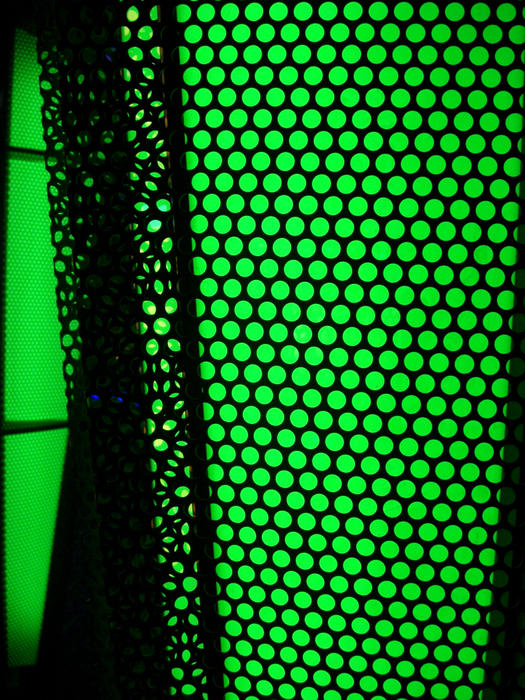 metal mesh with breen background illumination