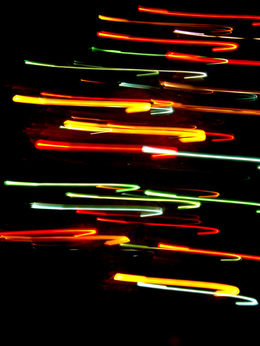 linear motion blurred christmas lights