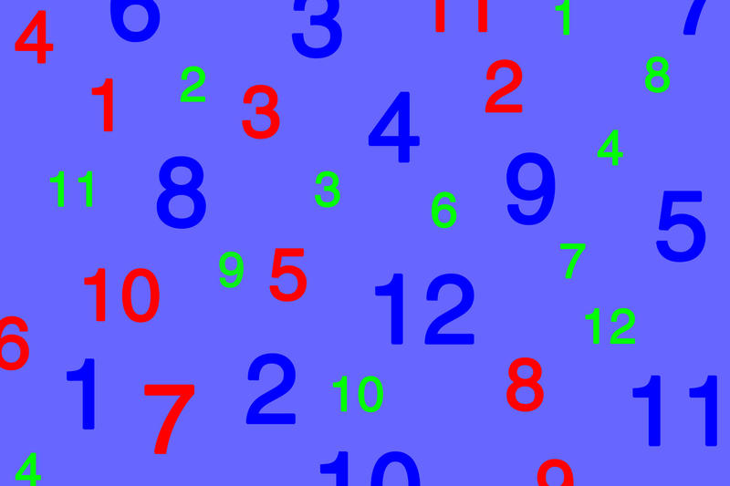 an assortment of various sized numbers, conceptual of treaching mathematics, dyscalculia