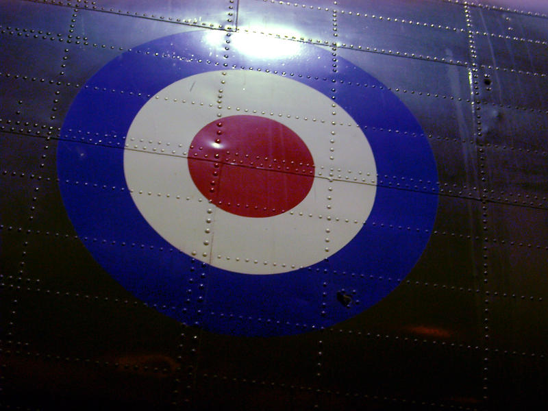 details of the side of an RAF bomber aircraft