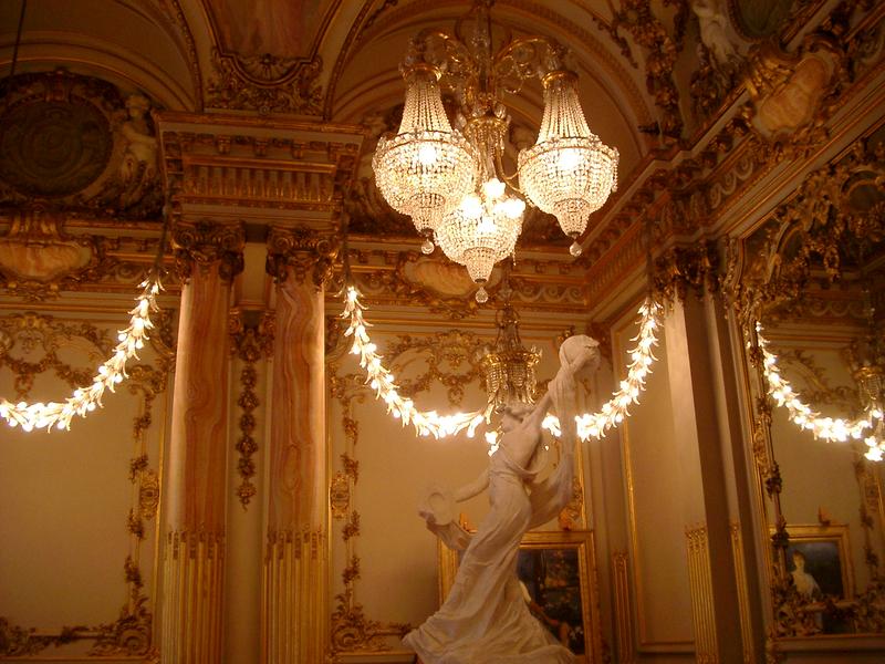 an ornate and decorative guilded interior in the french rococo style
