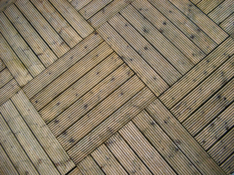 checkered pattern of wooden decking