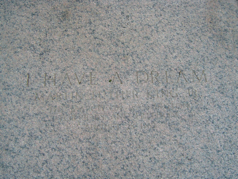 memorial stone to Martin Luther King, Jr
