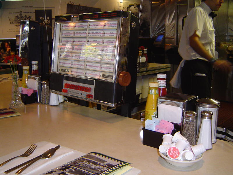 retro american diner interior 50's style - not model released