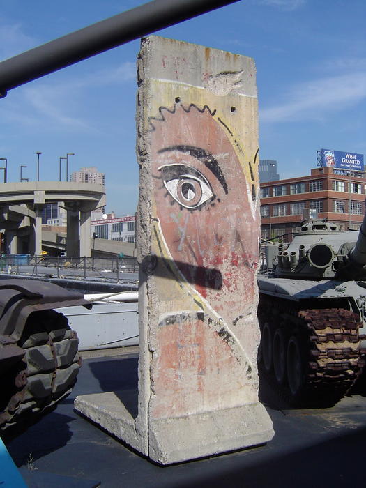 a section of the berlin wall in new york