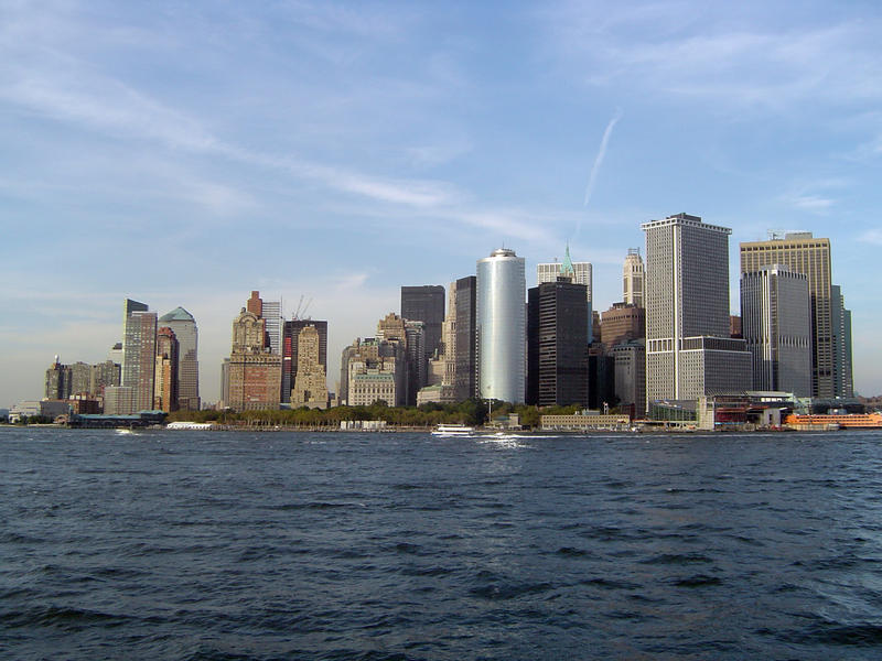 waterfront view of downtown manhattan