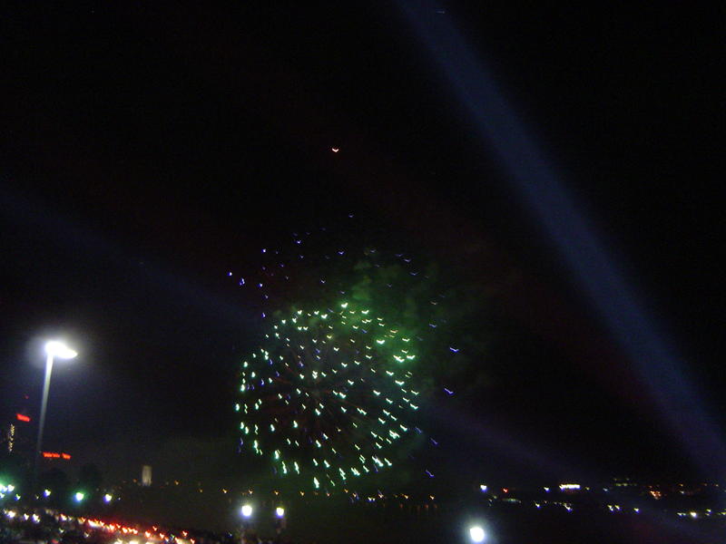 a firework display at niagara falls