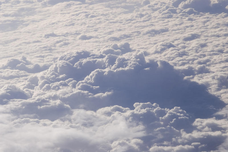view of clouds from an aeroplane window