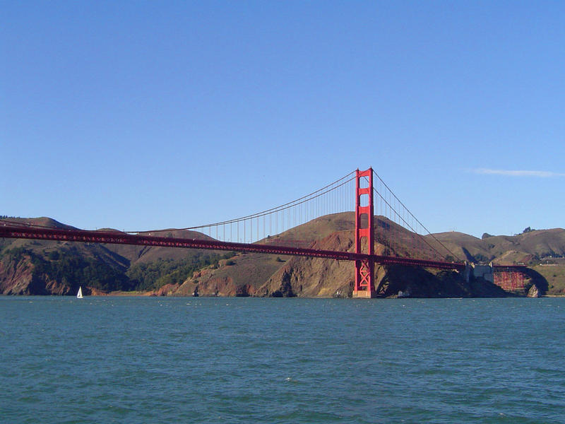 a view of the golden gate suspension bridge, san francisco, california