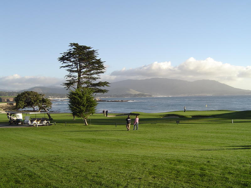 a picturesque golf course on the coast
