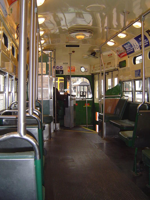 interior of an historic sanfrancisco street car