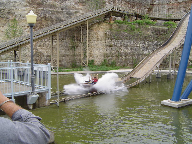 a theme park water splash ride - not model released
