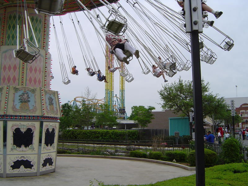 swinging carousel or wave swinger, popular themepark wide - not model released