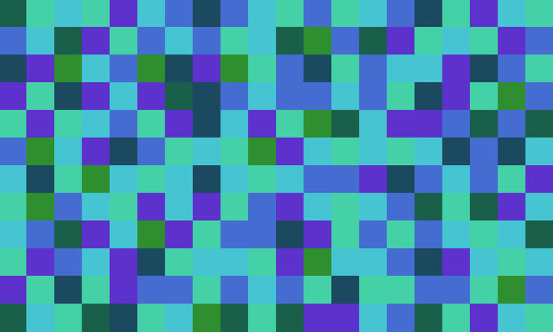 matrix of green and purple squares create an interesting and graphic background