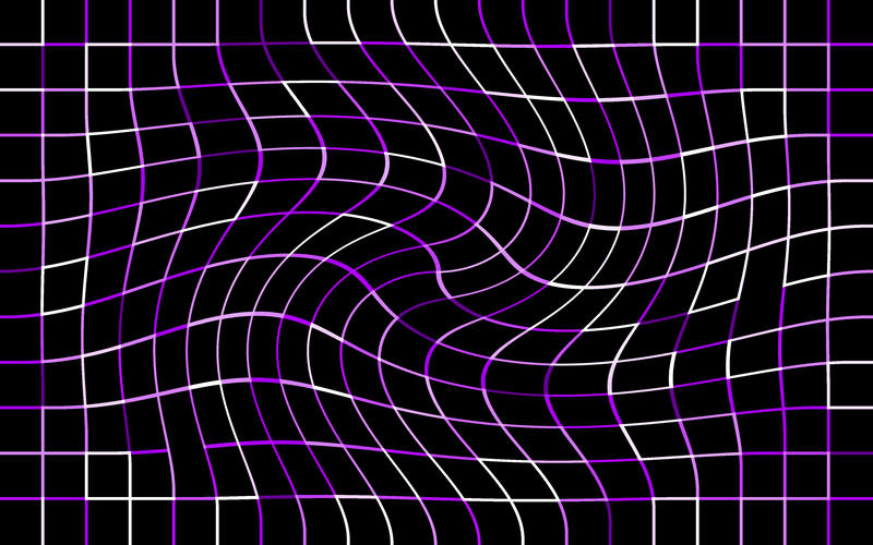 a square grid pattern of purple bars with a twisted distortion in the centre